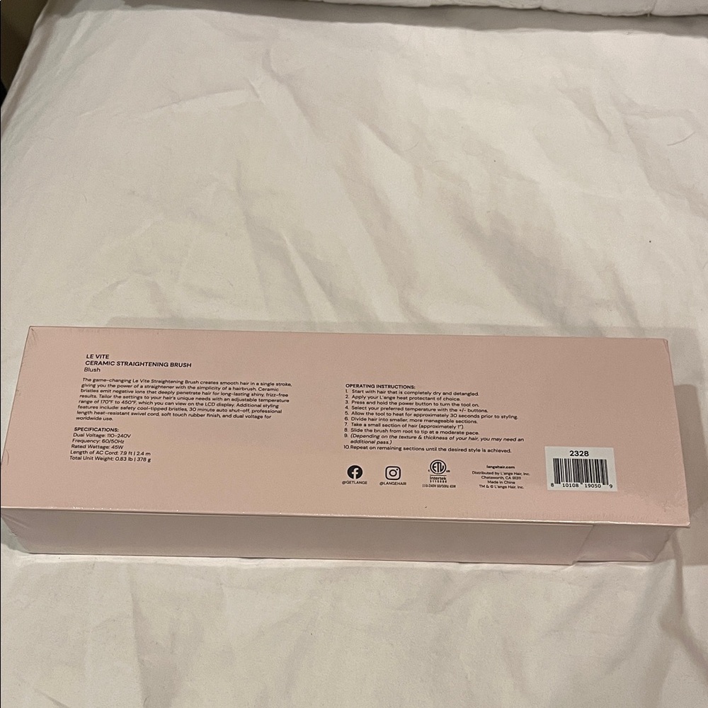 Lange Le Vite Pink Ceramic Hair Straightener - Picture 2 of 2